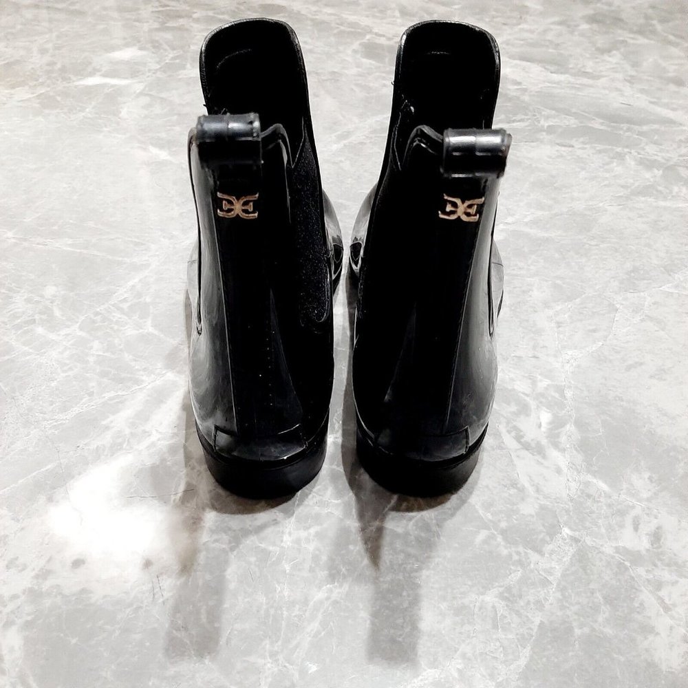 Sam Edelman Glossy Chelsea Rain Boots Protective Blk Rubber Women's SZ 6 - Picture 5 of 6